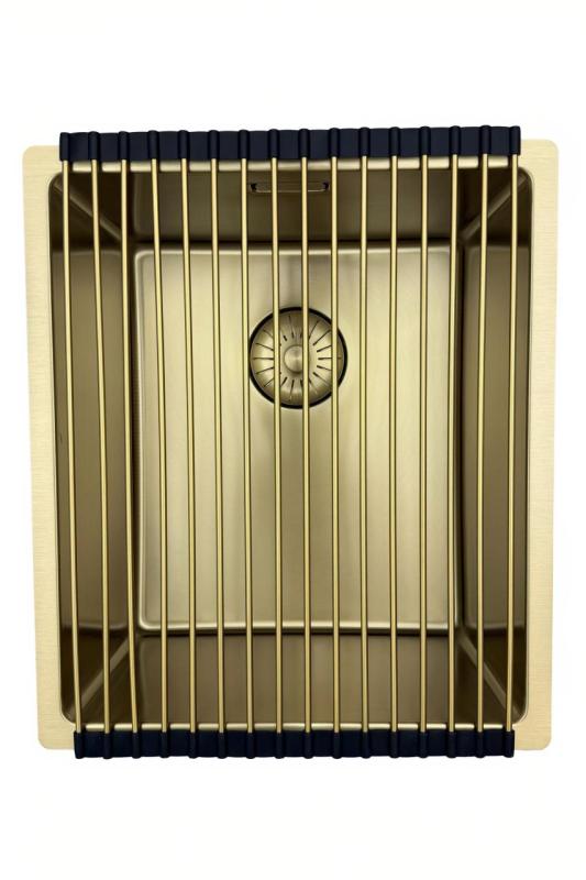 Pure.Sink Prestige spoelbak 34x40 cm PVD Goud 10mm radius onderbouw, vlakbouw en opbouw PPG3440-60