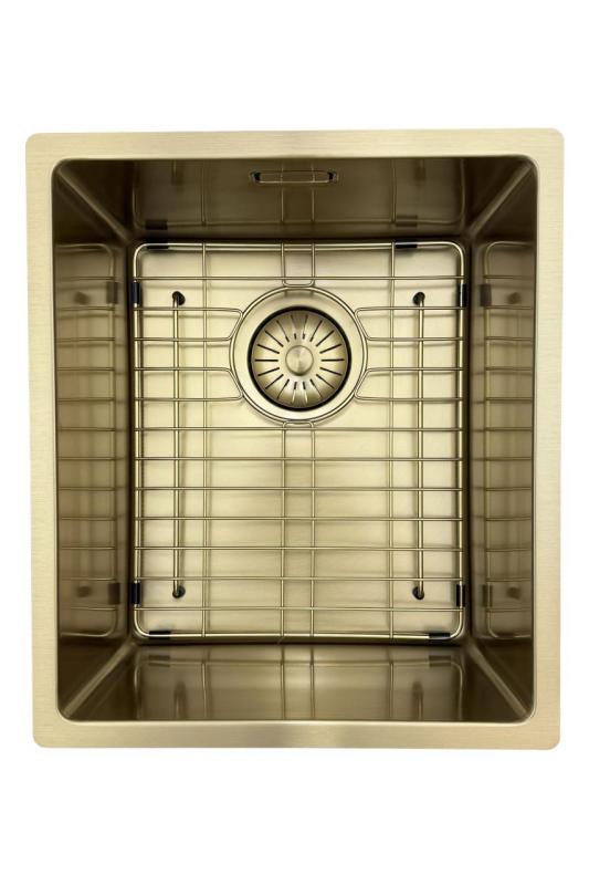 Pure.Sink Prestige spoelbak 34x40 cm PVD Goud 10mm radius onderbouw, vlakbouw en opbouw PPG3440-60