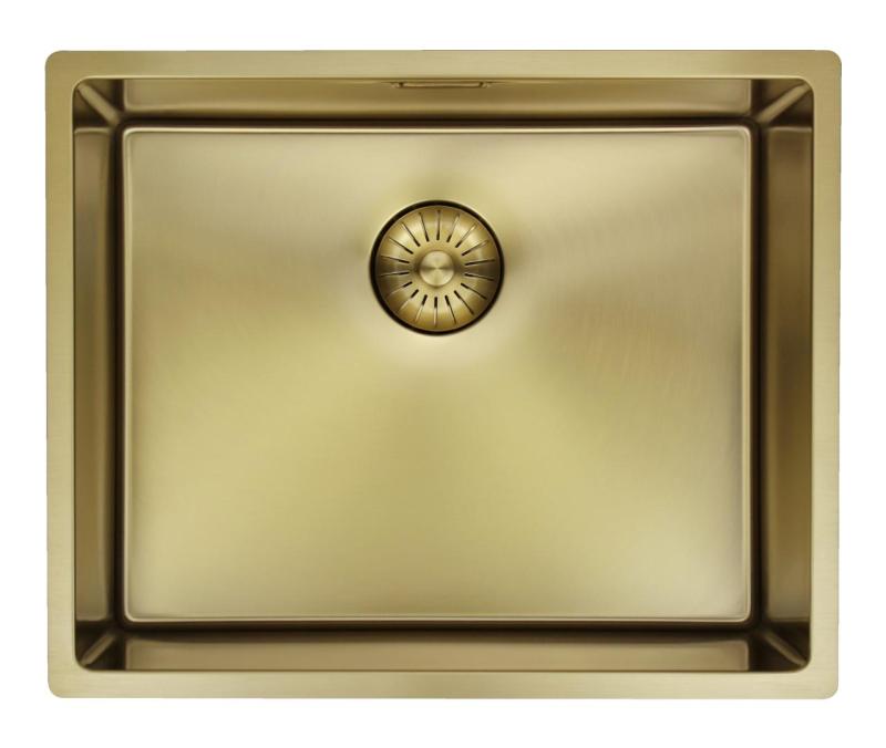 Pure.Sink Prestige spoelbak 50x40 cm PVD Goud 10mm radius onderbouw, vlakbouw en opbouw PPG5040-60