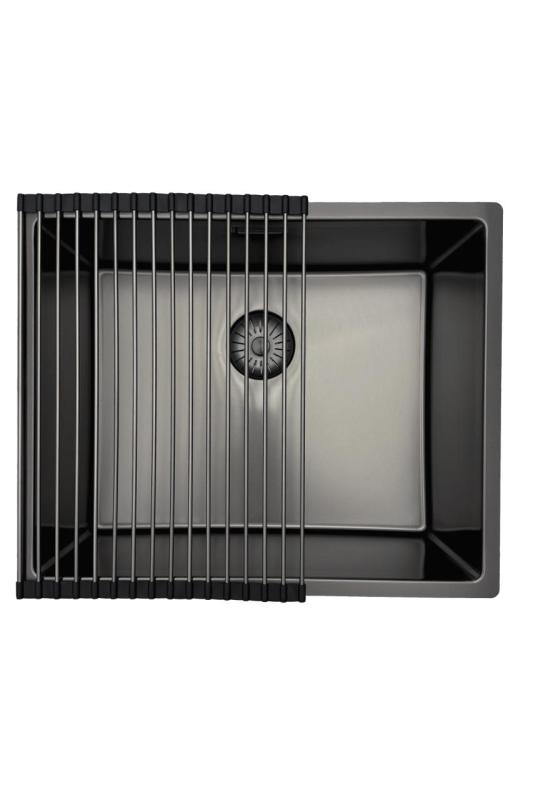Pure.Sink Prestige spoelbak 50x40 cm PVD Gun Metal 10mm radius onderbouw,vlakbouw,opbouw PPG5040-61