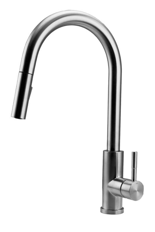 Pure.Sink Elite Steel Stream-S keukenkraan RVS met uittrekbare uitloop PS8045-02