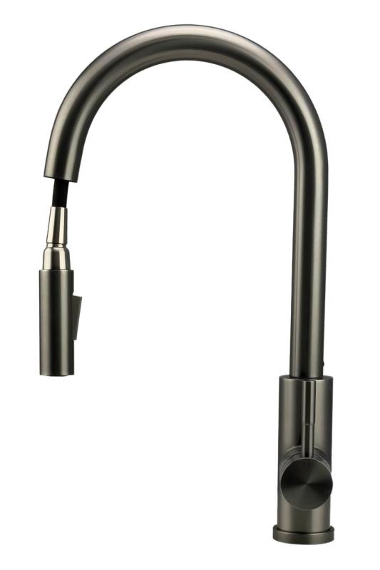 Pure.Sink Elite Steel Stream-S keukenkraan PVD Gun metal met uittrekbare uitloop PS8045-61