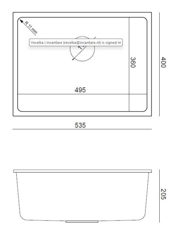 Quadri Elston Wit Granieten Onderbouw Spoelbak 495x360mm met RVS Plug 1208967774