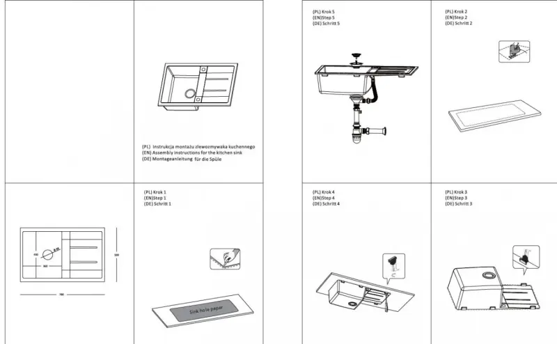 Quadri Sheffield Antraciet Granieten Opbouw Spoelbak 78x50cm met Afdruipgedeelte en Koperen Plug - 1208967797