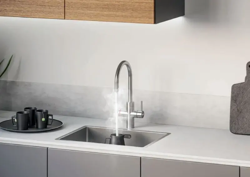 Franke Maris water hub 7L boiler 3-1 met Touch electronische kokend water kraan RVS 160.0715.718