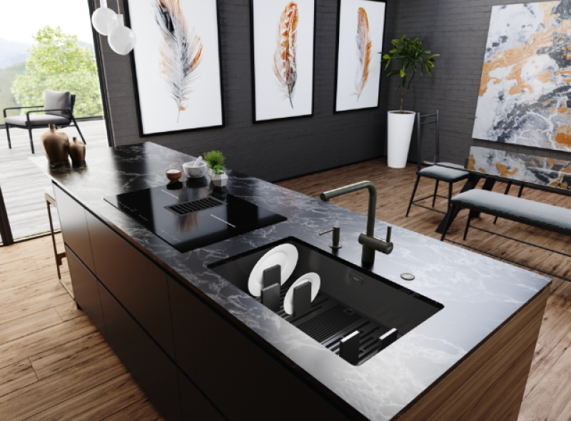 Franke Mythos Masterpiece BXM 210.68 Grote Gun Metal Spoelbak PVD Antraciet 685x410mm Vlakbouw en Onderbouw - 127.0676.885