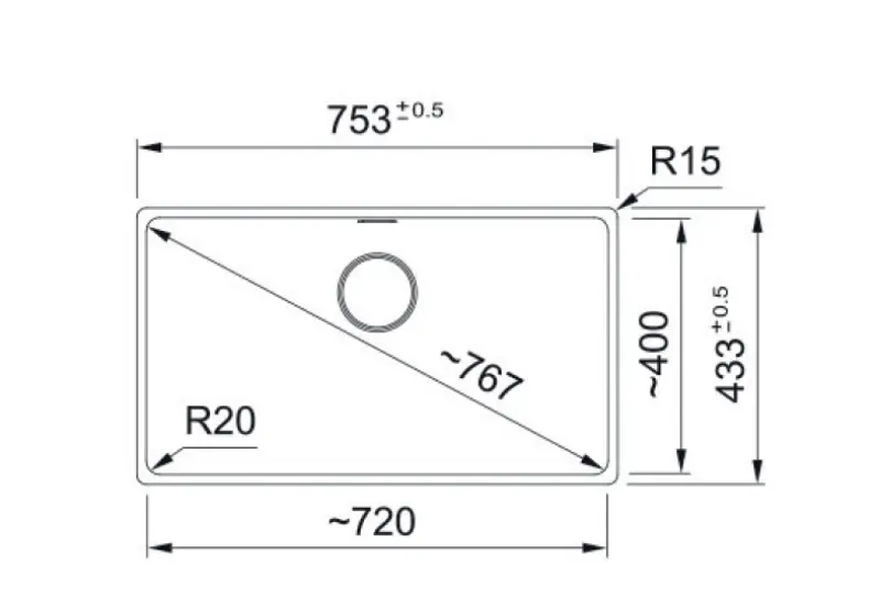 Franke Maris  MRG 210-72 Fragranite Slate Grey Spoelbak Grijs donker Vlakinbouw 135.0714.632