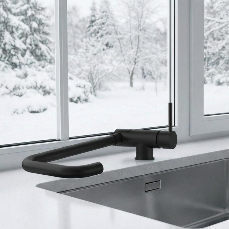 Graniteland Serenity neerklapbare venster Keukenmengkraan Zwart 1208969533