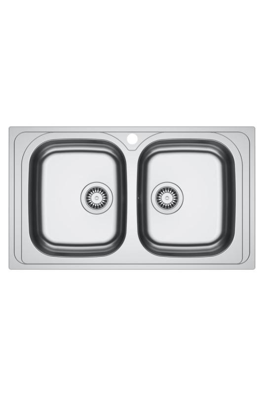 Franke Spark SKX 620-86 Dubbele RVS Spoelbak met Kraangat Opbouw 86x50cm 101.0714.440