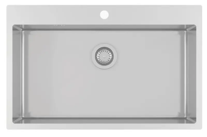 OUTLET Schade Ausmann Oder Blue grote rvs spoelbak 79x50cm vlakbouw en opbouw met kraangatbank 	1208969649