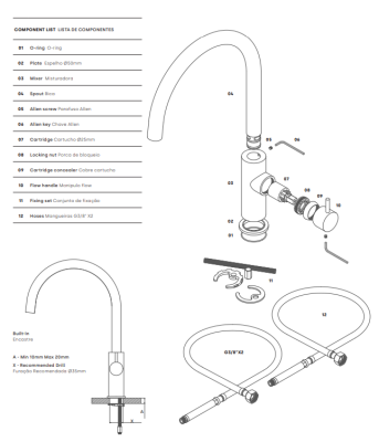 Waterevolution Flow keukenmengkraan met ronde draaibare uitloop messing T158ULE