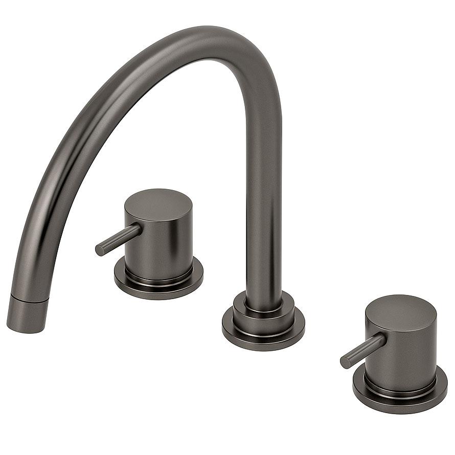 Waterevolution Flow 3-gats keukenmengkraan metdraaibare uitloop en gefilterd water aansluiting gun metal T152UGME