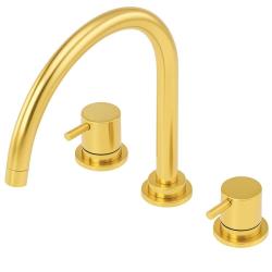 Waterevolution Flow 3-gats keukenmengkraan met draaibare uitloop en gefilterd water aansluiting light gold T152UWGE