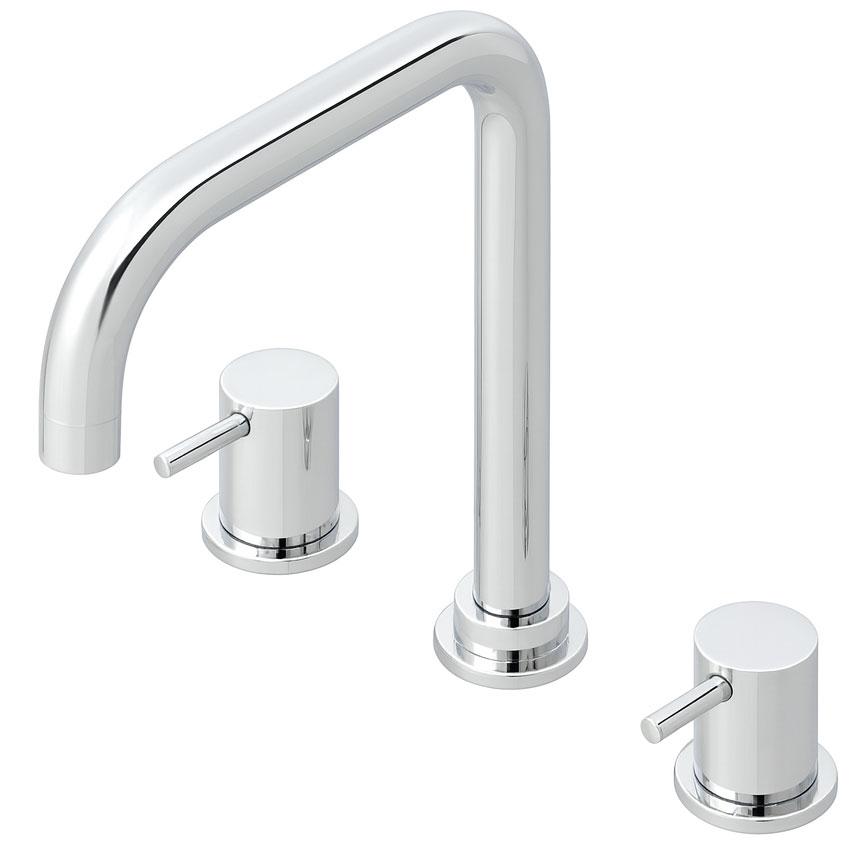 Waterevolution Flow 3-gats haakse keukenmengkraan met draaibare uitloop en gefilterd water aansluiting chroom T152H01