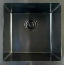OUTLET Deuk in de bodem Ausmann Turt gun metal spoelbak PVD NANO 40x40 onderbouw vlakbouw en opbouw 1208956946