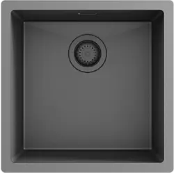 OUTLET Deuk in de bodem Ausmann Turt gun metal spoelbak PVD NANO 40x40 onderbouw vlakbouw en opbouw 1208956946