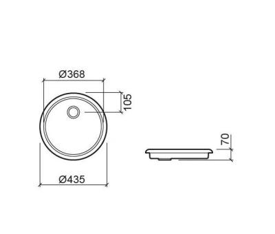 Ausmann Ceramic Glade - Ondiepe Keramische Witte Ronde Spoelbak Opbouw 1208970093