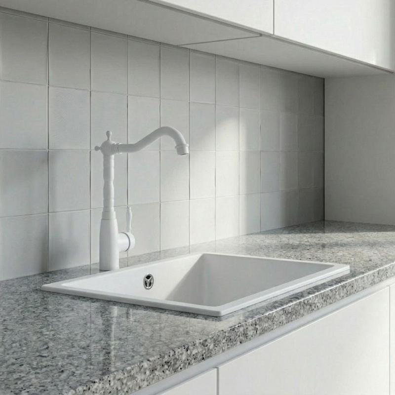 Graniteland Verve  klassieke nostalgische Keukenmengkraan wit 1208970653