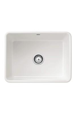 Ausmann Ceramic Mira Keramische Witte Spoelbak - Onderbouw en Tussenbouw 590 x 458 mm met RVS plug 1208970733