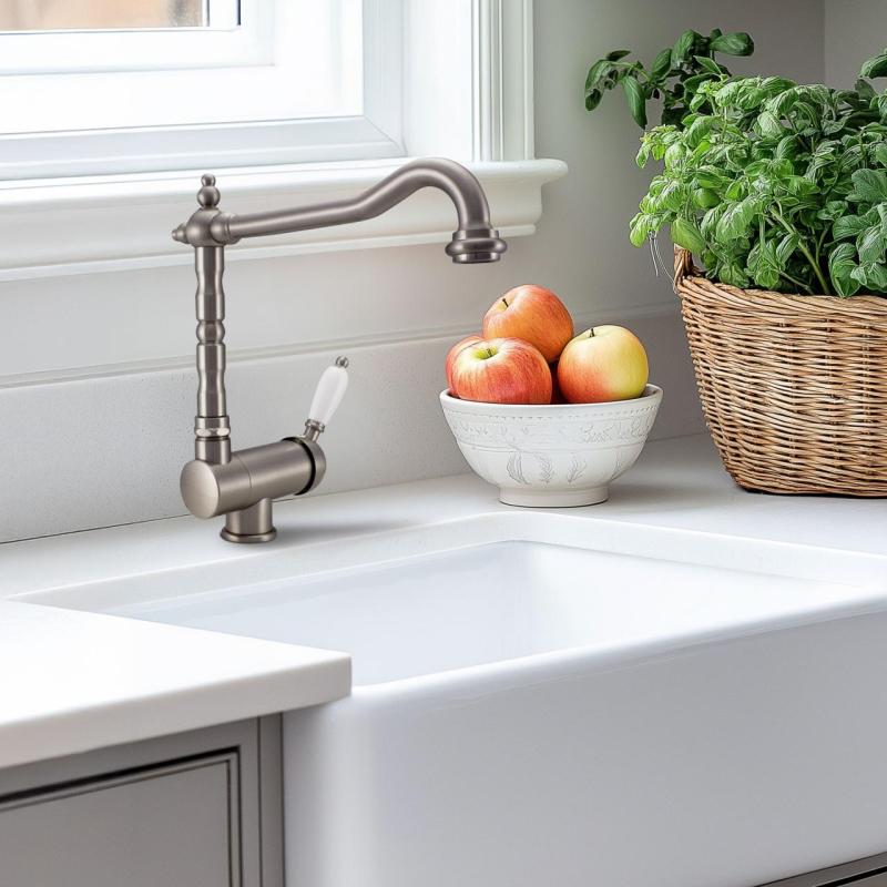 Ausmann Ceramic Mira Keramische Witte Spoelbak - Onderbouw en Tussenbouw 590 x 458 mm met RVS plug 1208970733