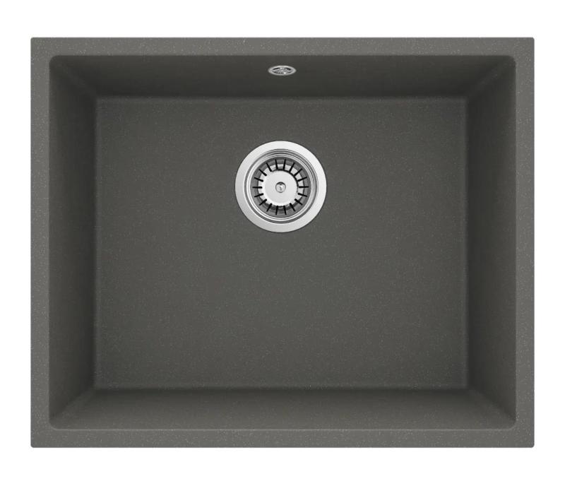 GraniteMy Universal Granieten Grijs, donker Spoelbak 50x40 cm Opbouw, Onderbouw en Vlakinbouw met RVS Plug 1208970744