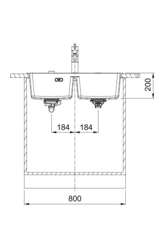 Franke Maris MRG 620 TL Fragranite Mat Zwart Dubbele Spoelbak 76 x 50 cmOpbouw met Kraangatbank 114.0668.738