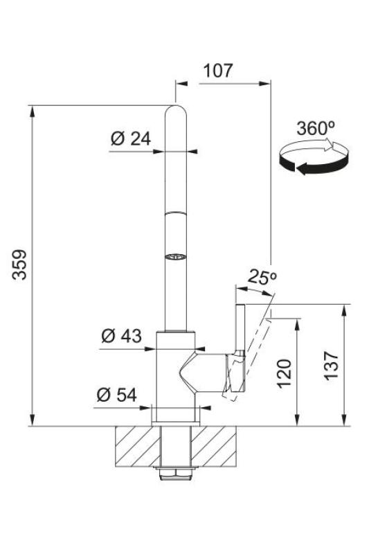Franke Lina Keukenmengkraan Chroom met Uittrekbare Handdouche 115.0693.229