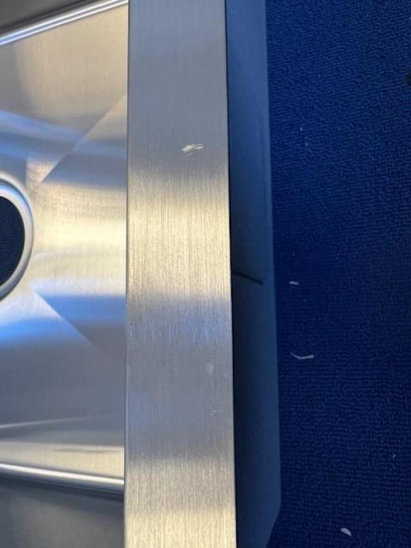 OUTLET Hoeken gebogen Ausmann Oder Blue rvs spoelbak 78x50cm vlakbouw en opbouw met afdruipgedeelte 1208971208