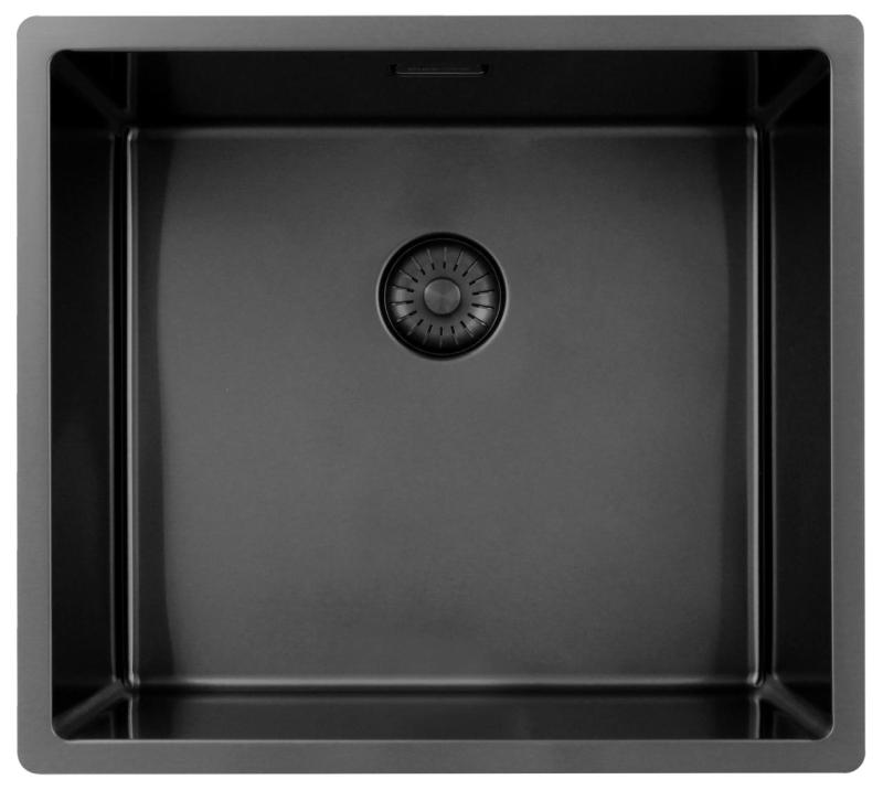 Pure.Sink Exclusivo Gun metal spoelbak 45x40 cm 10mm radius onderbouw, vlakbouw en opbouw PEX4540-61