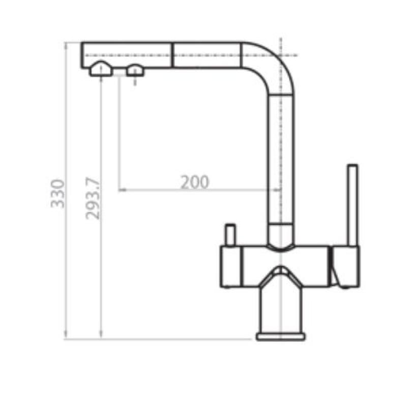 OUTLET Licht Beschadigd Ausmann Ellington 3-Weg Keukenmengkraan met Uittrekbare Uitloop en Gefilterd Water – Antraciet - 1208971427