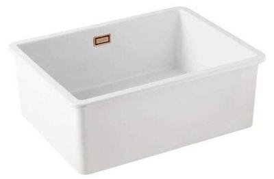 Ausmann Ceramic Mira Keramische Witte Spoelbak - Onderbouw en Tussenbouw 795 x 460 mm met Koperen plug 1208971467