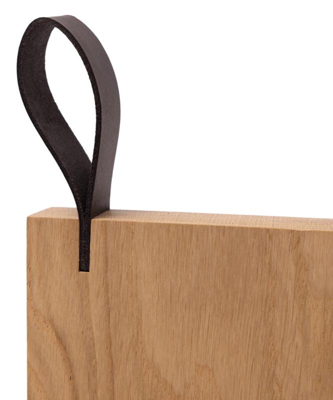 Woodsea Chop-Chop Oak L - Eikenhouten Snijplank 40x24cm met lederen handvat 1208971541