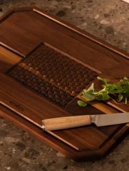 Woodsea Castle Steak - Walnoothouten Steak snij- en serveerplank 45x30 cm 1208971569