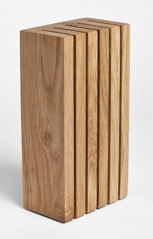 Woodsea Block Oak S - Eikenhouten Messenhouder Blok 13x8 cm 1208971617