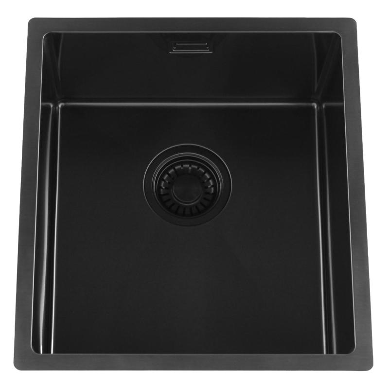 Pure.Sink Luxion PVD Zwarte spoelbak 36x40 cm onderbouw, vlakinbouw en opbouw PLX3640-63