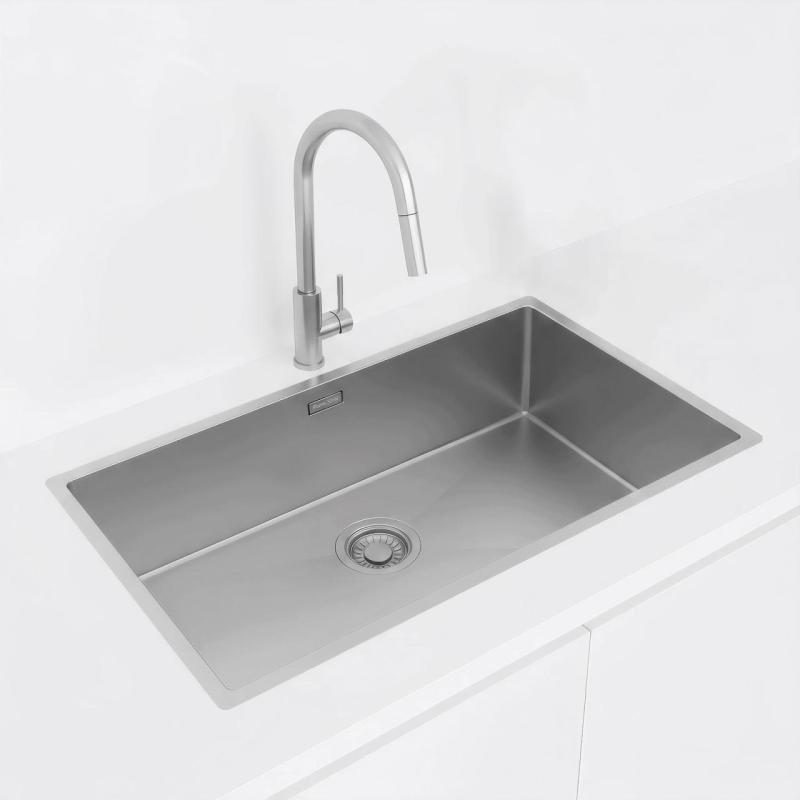 Pure.Sink Luxion Grote RVS spoelbak 74x40 cm onderbouw, vlakinbouw en opbouw PLX7440-02
