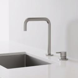 Pure.Sink Luxion 2-gats massief RVS keukenkraan met U uitloop PLX2HU-02