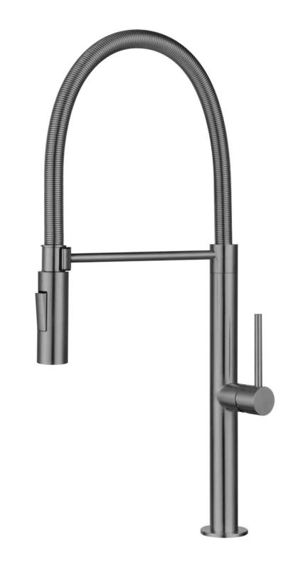 Pure.Sink Luxion Gun metal keukenkraan profi met flexibele uitloop en 2 straalsoorten PLXFLEX-61