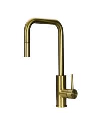 Pure.Sink Luxion Gouden keukenkraan square met uittrekbare uitloop PLXSQUA-60