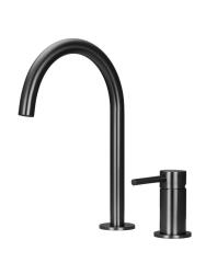Pure.Sink Luxion 2-gats Gun metal keukenkraan met ronde uitloop PLX2HR-61