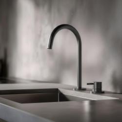 Pure.Sink Luxion 2-gats Gun metal keukenkraan met ronde uitloop PLX2HR-61