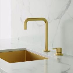 Pure.Sink Luxion 2-gats Gouden keukenkraan met U uitloop PLX2HU-60