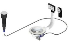 Granitemy Witte Afvoerset inclusief drukknop-waste met plug, plus rechthoekige en ronde overloop 1208971747