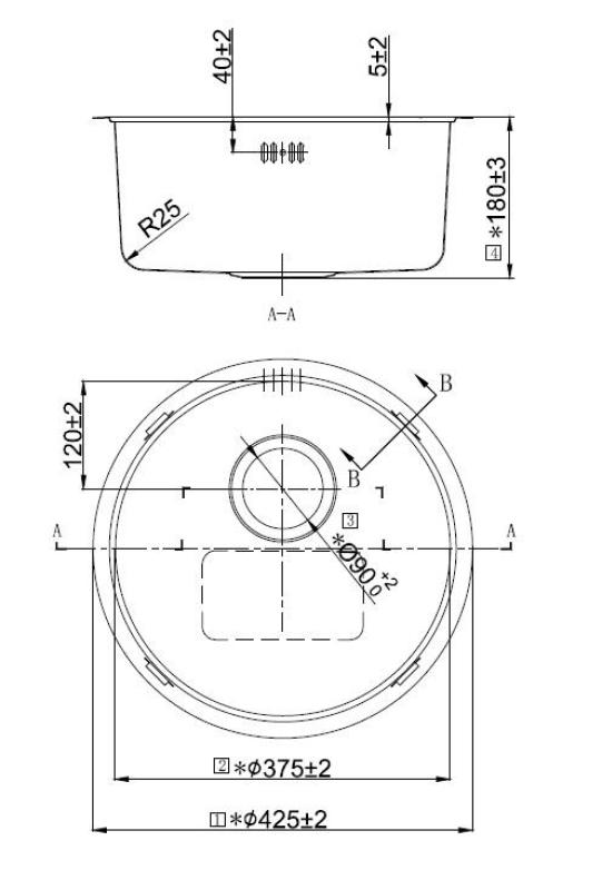 Pure.Sink Rondo Gouden Ronde Spoelbak Vlakinbouw, Onderbouw en Opbouw 37 cm RD375-Gold