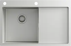 HOEK licht gebogen Ausmann Turt RVS spoelbak met afdruipgedeelte rechts 780x500mm opbouw en vlakbouw 1208971798