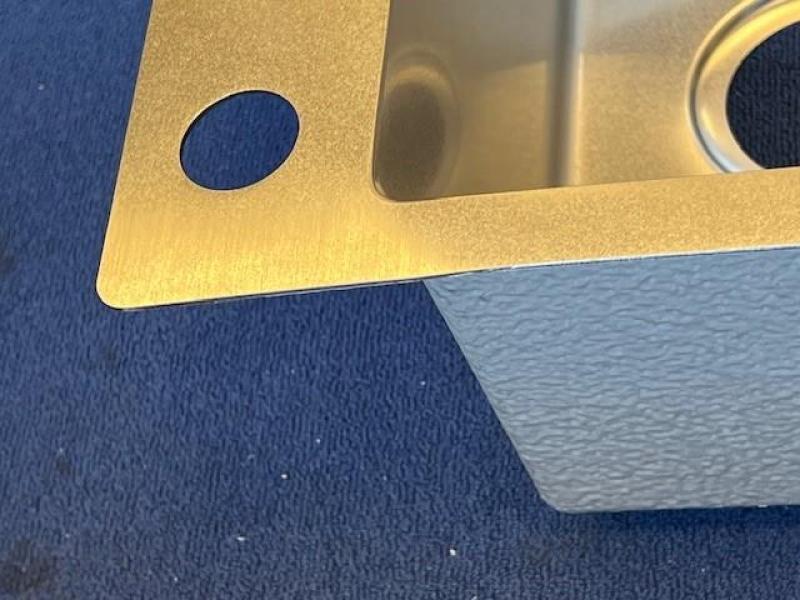 HOEK licht gebogen Ausmann Turt RVS spoelbak met afdruipgedeelte rechts 780x500mm opbouw en vlakbouw 1208971798