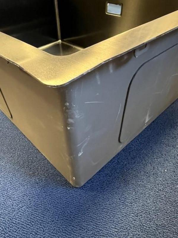 Hoek gebogen-Ausmann Turt gun metal spoelbak antraciet PVD 54x40 onderbouw vlakbouw en opbouw 1208971799