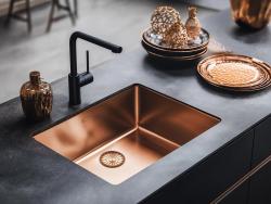 Outlet Return Pure.Sink Prestige spoelbak 50x40 cm PVD Koper 10mm radius onderbouw, vlakbouw en opbouw PPG5040-62