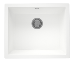 GraniteMy Universal granieten witte spoelbak 50x40 cm wit onderbouw met rvs plug 1208971808