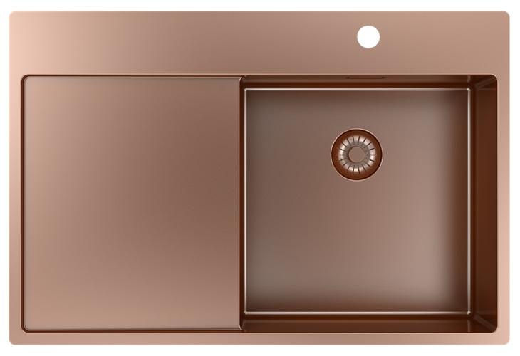 OUTLET Kleine deukjes Pure.Sink Exclusivo Koperen spoelbak met afdruipgedeelte 78x52 cm Tapwing rechts 1208971866 - Productafbeelding 9